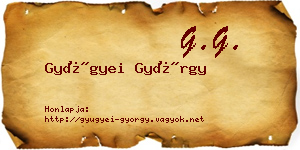 Gyügyei György névjegykártya